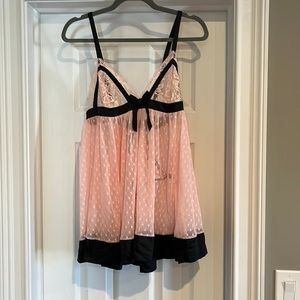 Adore Me Light Pink and Black Lingerie NWT Size M